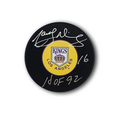 Marcel Dionne Autographed Los Angeles Kings Hockey Puck HOF 92