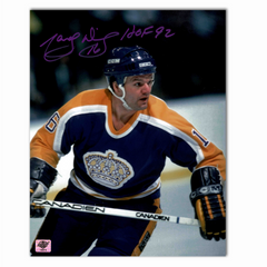 Marcel Dionne Autographed Los Angeles Kings 8x10 Purple Photo