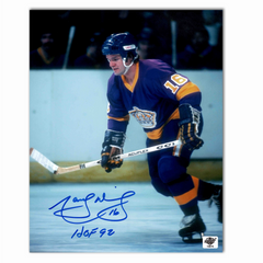 Marcel Dionne Autographed Los Angeles Kings Stick in Hand 8x10 Photo