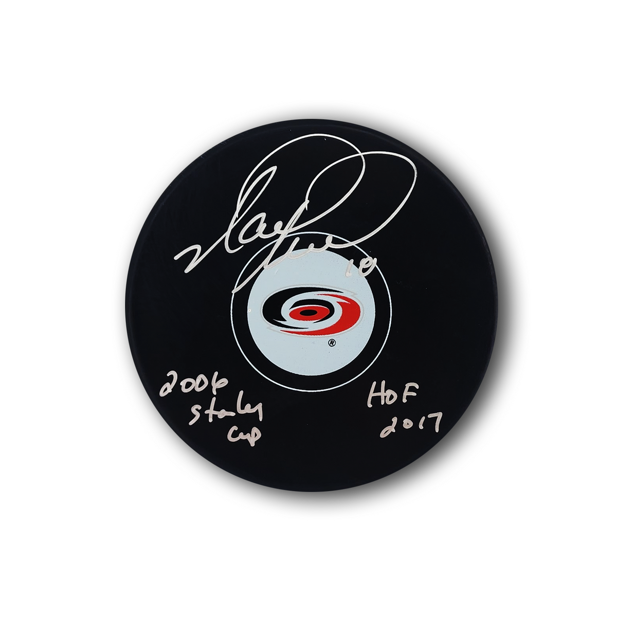Mark Recchi Autographed Carolina Hurricanes Hockey Puck