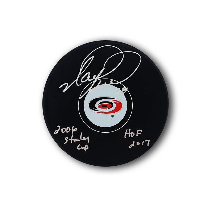 Mark Recchi Autographed Carolina Hurricanes Hockey Puck