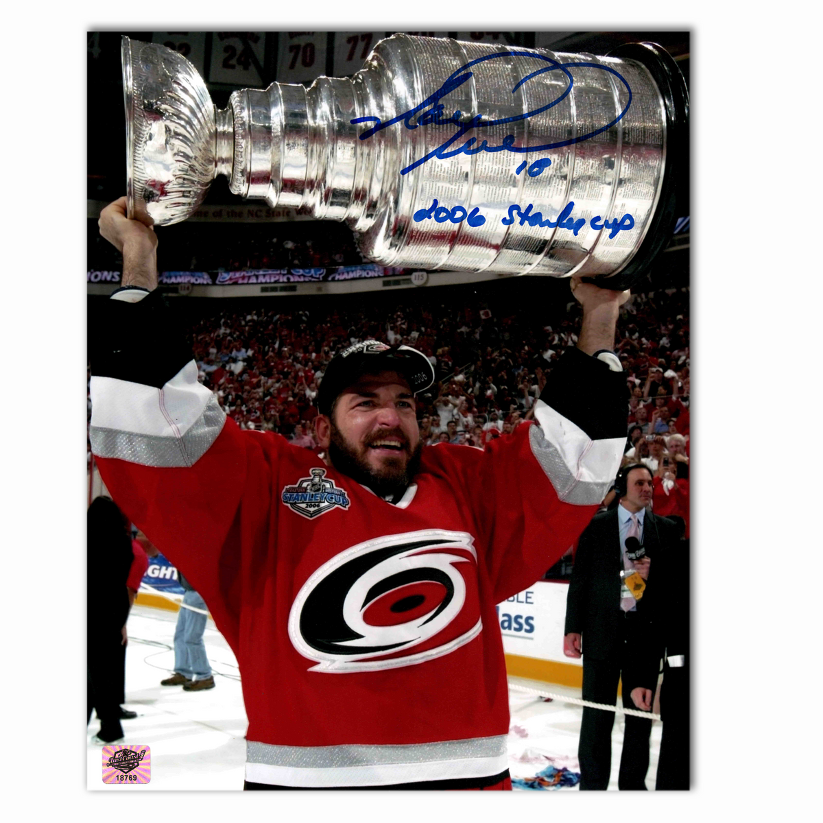 Mark Recchi Autographed Carolina Hurricanes Stanley Cup 8x10 Photo