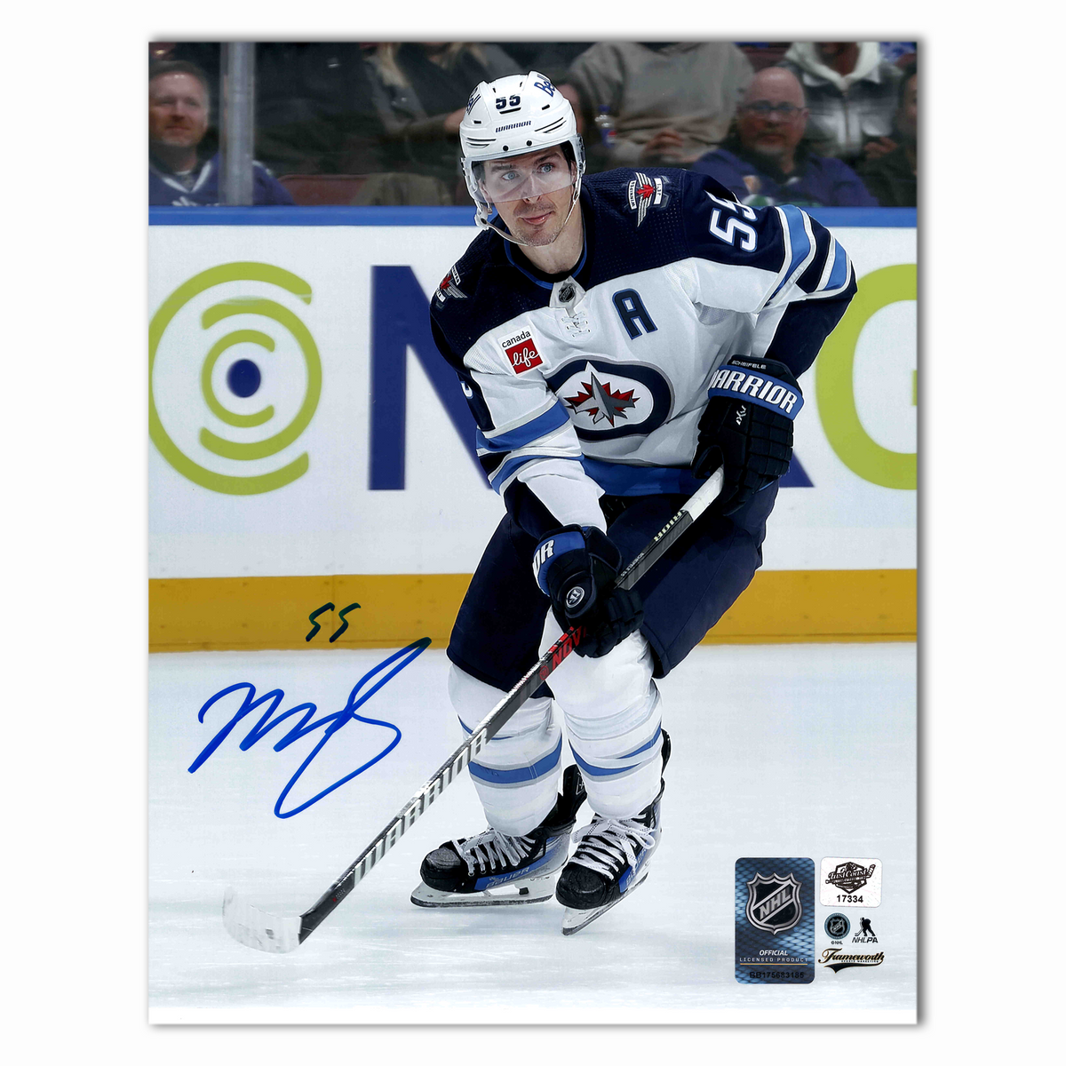 Mark Scheifele Autographed Winnipeg Jets Away 8x10 Photo