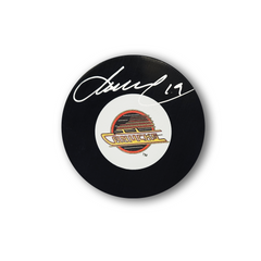 Markus Naslund Autographed Vancouver Canucks Flying Skate Hockey Puck