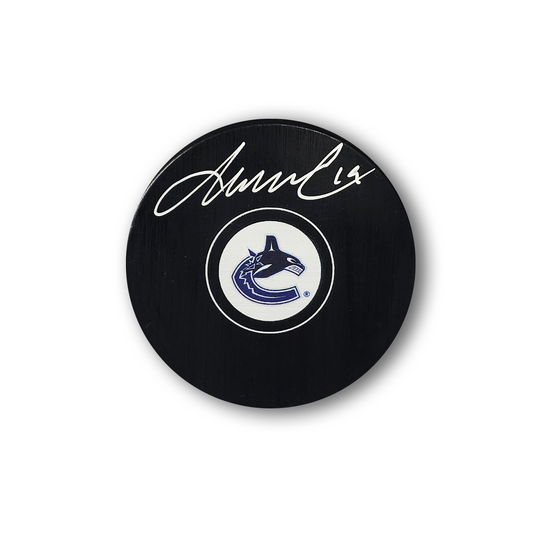 Markus Naslund Autographed Vancouver Canucks Hockey Puck