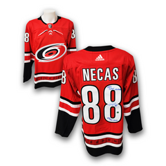 Martin Necas Autographed Carolina Hurricanes Home Adidas Jersey Inscribed