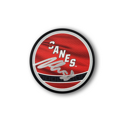 Martin Necas Autographed Carolina Hurricanes Reverse Retro Hockey Puck