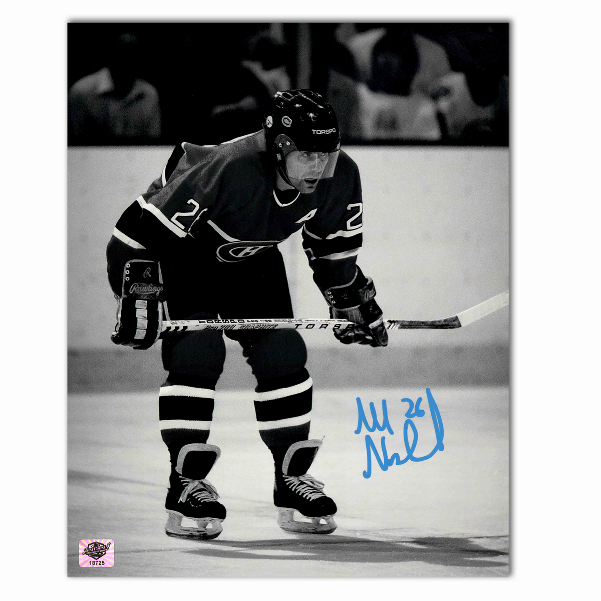 Mats Naslund Autographed Montreal Canadiens Black and White 8x10 Photo
