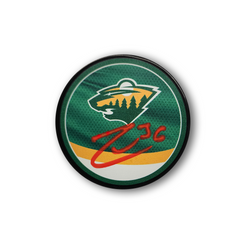 Mats Zuccarello Autographed Minnesota Wild Reverse Retro Hockey Puck