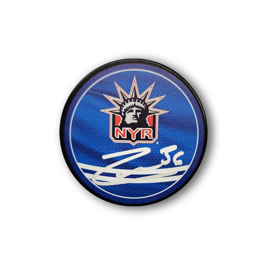 Mats Zuccarello Autographed New York Rangers Reverse Retro Hockey Puck