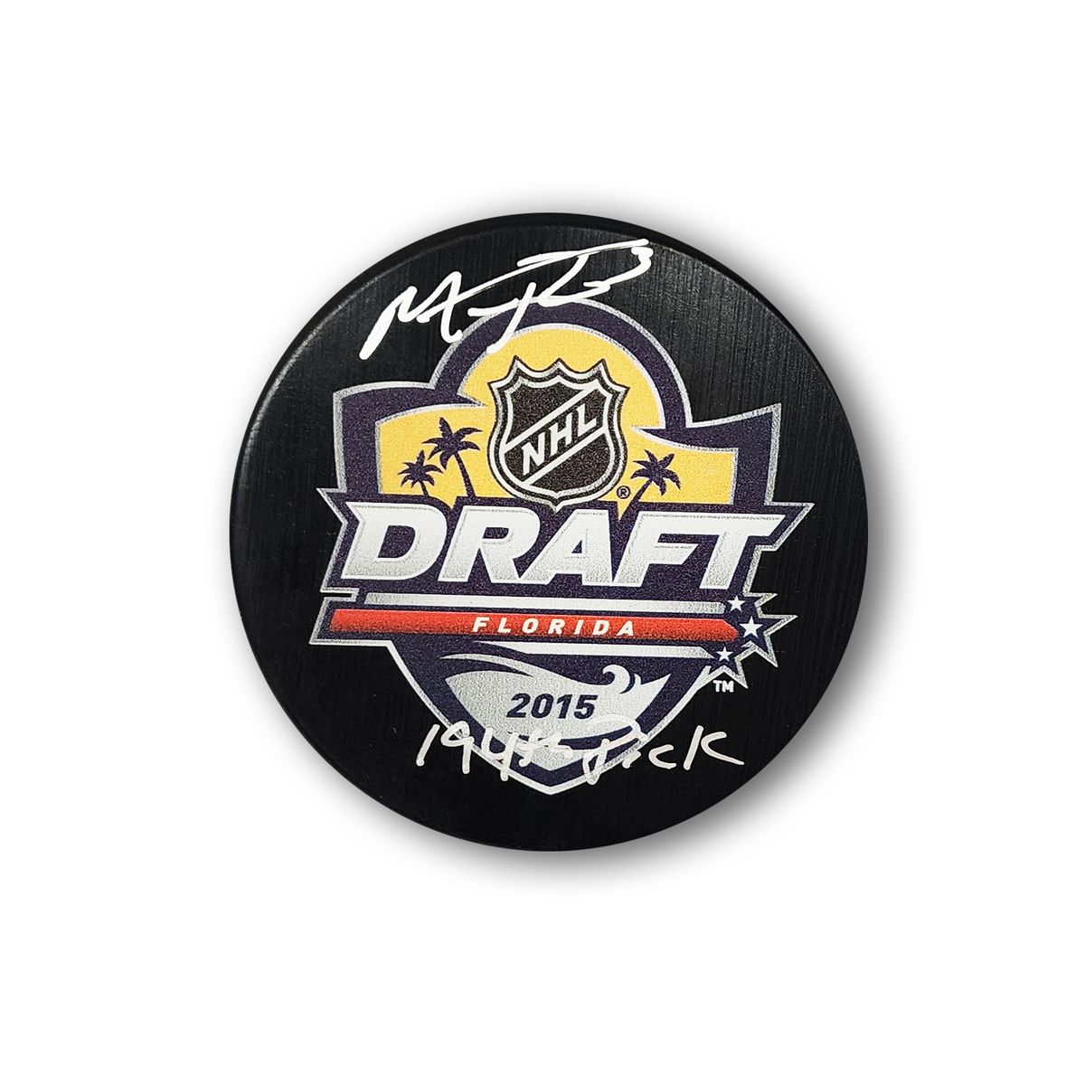 Matt Roy Autographed 2015 NHL Draft Hockey Puck Inscribed 194th Pick