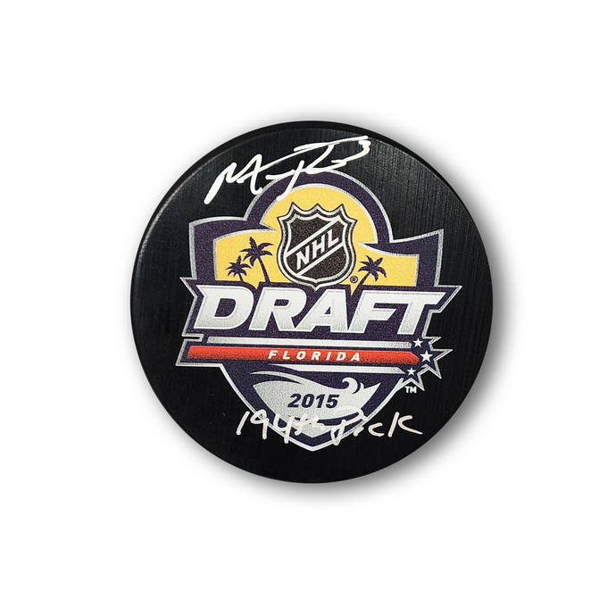 Matt Roy Autographed 2015 NHL Draft Hockey Puck Inscribed 194th Pick