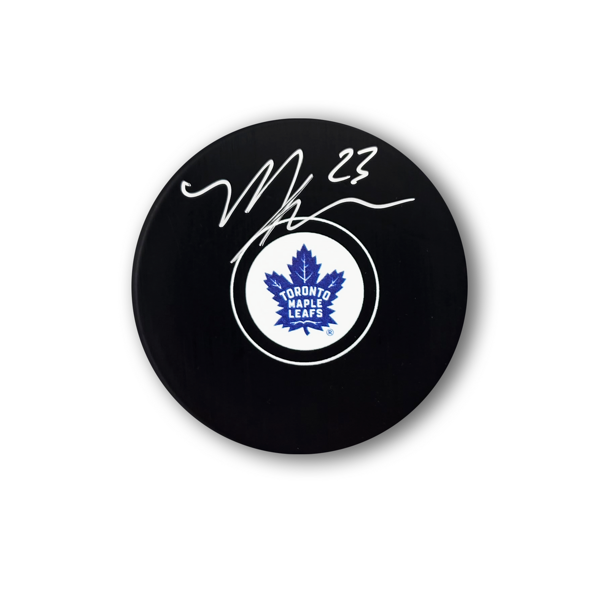 Matthew Knies Autographed Toronto Maple Leafs Hockey Puck