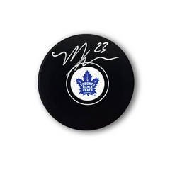 Matthew Knies Autographed Toronto Maple Leafs Hockey Puck