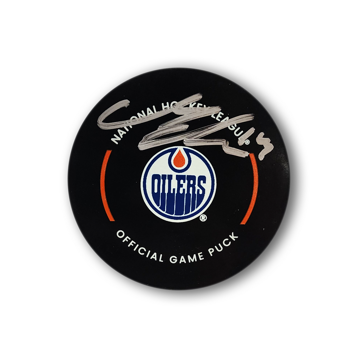 Mattias Ekholm Autographed Edmonton Oilers Official Hockey Puck