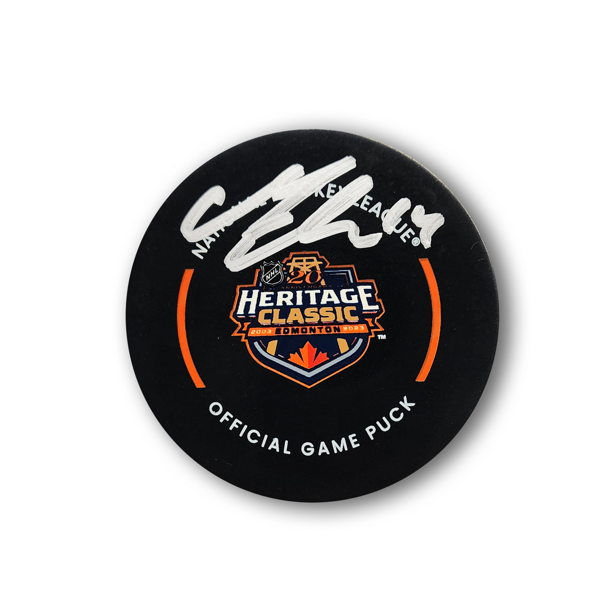 Mattias Ekholm Autographed Edmonton Oilers Winter Classic Official Hockey Puck
