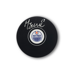 Mattias Janmark Autographed Edmonton Oilers Hockey Puck