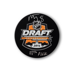Michael Bunting Autographed 2014 NHL Draft Hockey Puck Inscribed 117th Pick