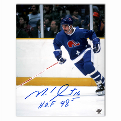 Michel Goulet Autographed Quebec Nordiques Skating 8x10 Photo
