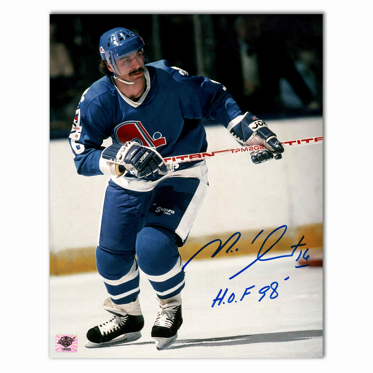 Michel Goulet Autographed Quebec Nordiques Home 8x10 Photo