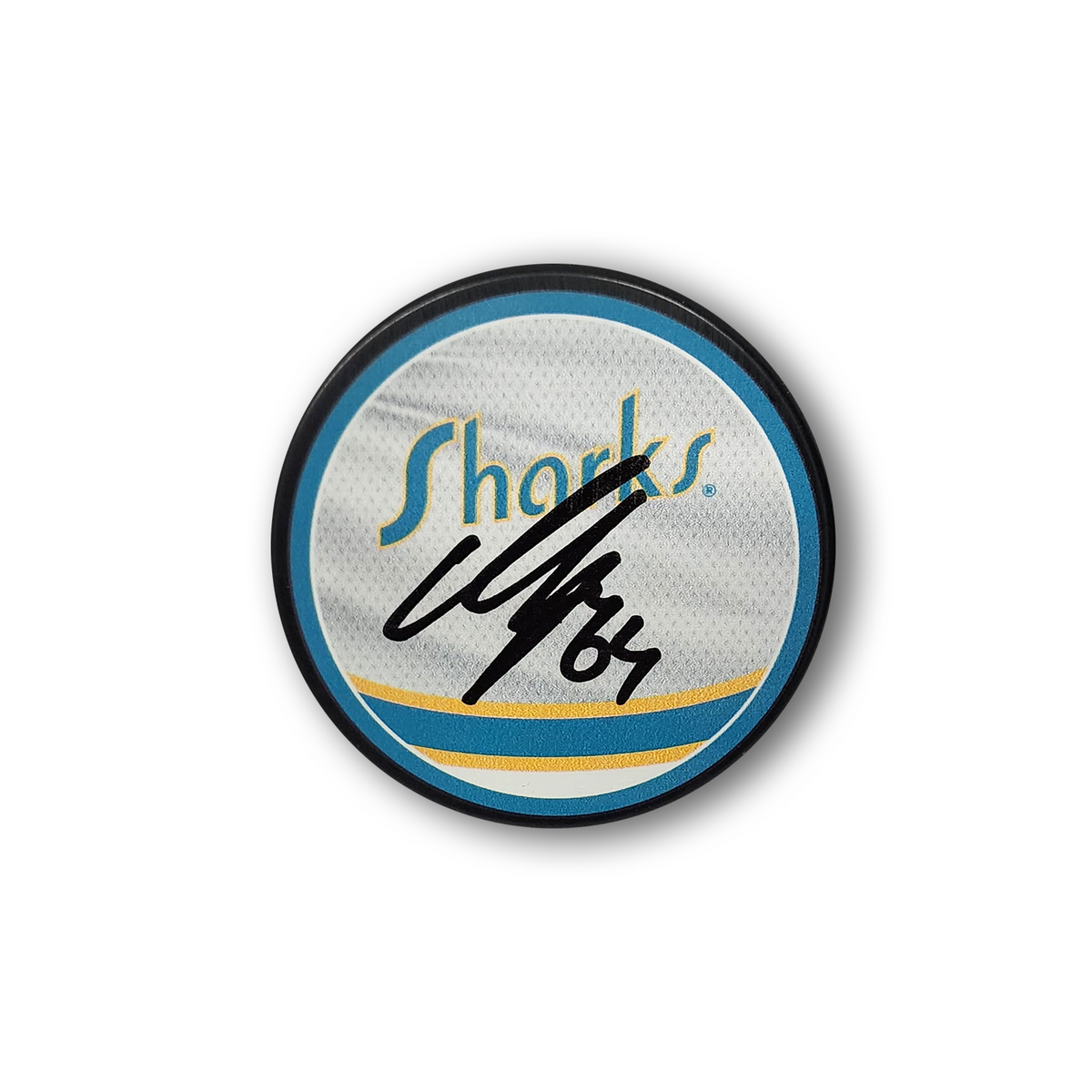 Mikael Granlund Autographed San Jose Sharks Reverse Retro Hockey Puck