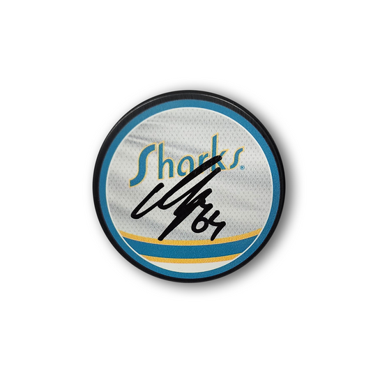 Mikael Granlund Autographed San Jose Sharks Reverse Retro Hockey Puck