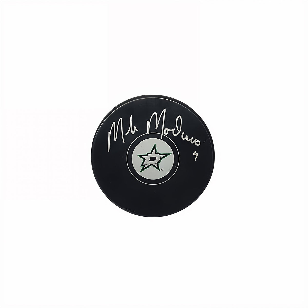 Mike Modano Autographed Dallas Stars Hockey Puck