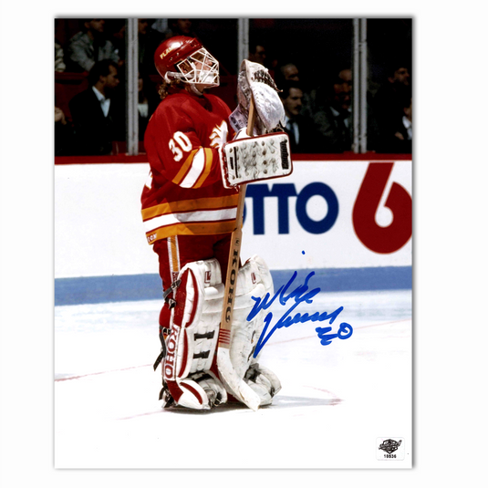 Mike Vernon Autographed Calgary Flames 8x10 Photo (Out of Net)