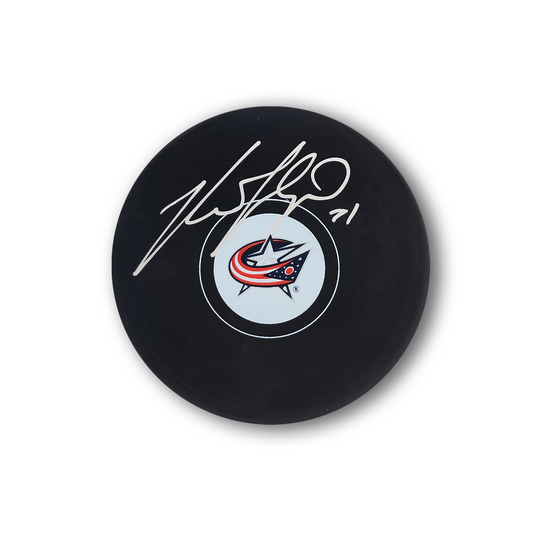 Nick Foligno Autographed Columbus Blue Jackets Hockey Puck