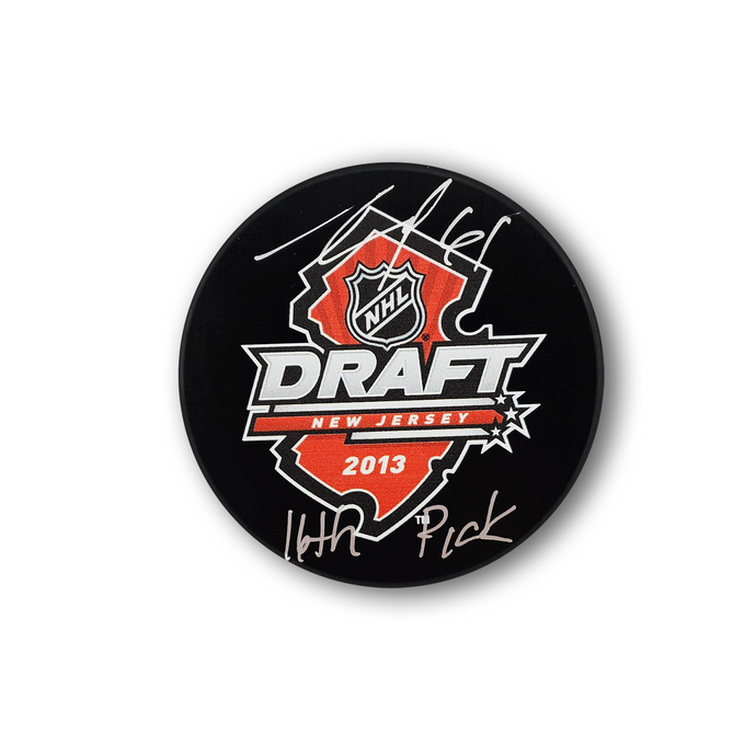 Nikita Zadorov Autographed 2013 NHL Draft Hockey Puck Inscribed 16th Pick