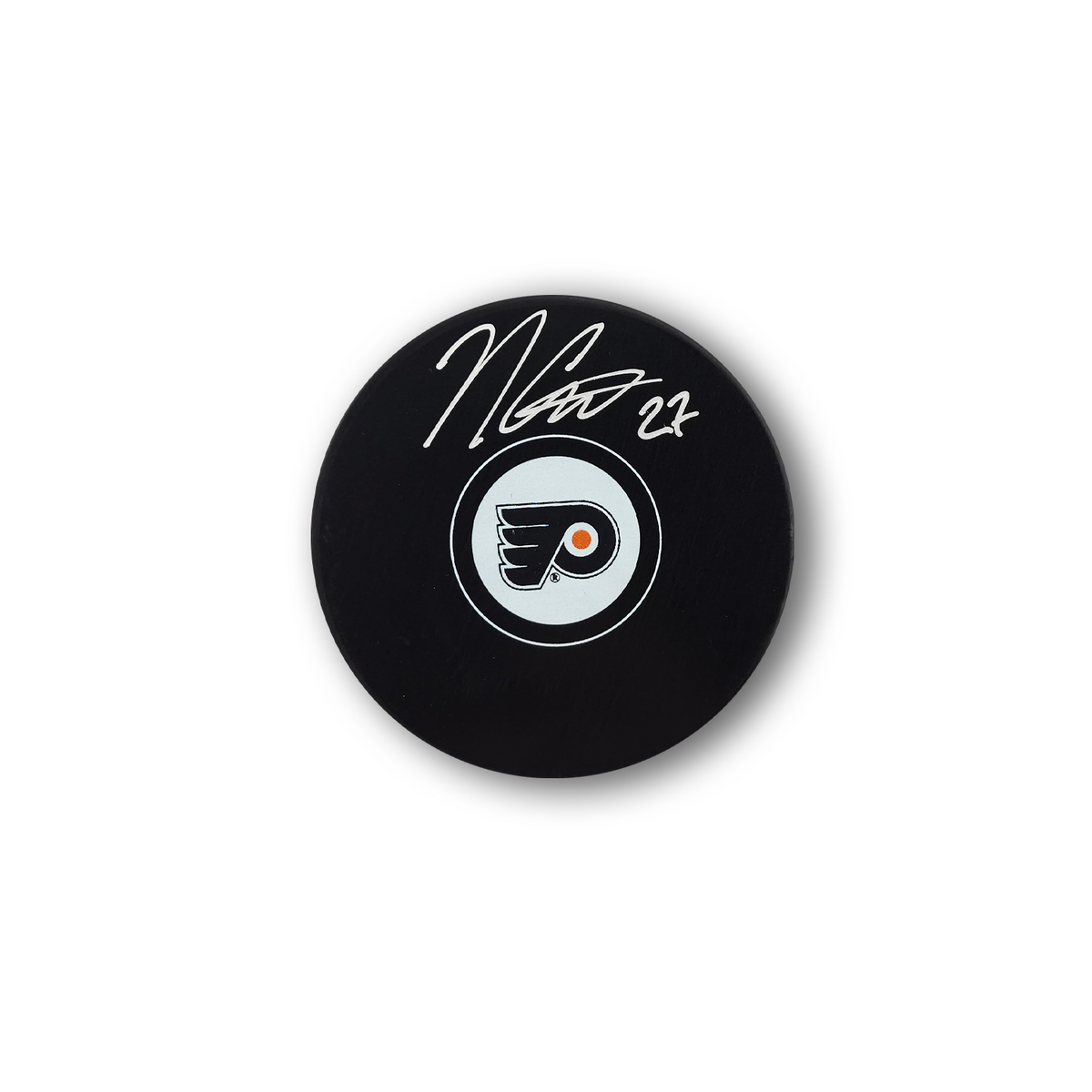 Noah Cates Autographed Philadelphia Flyers Hockey Puck