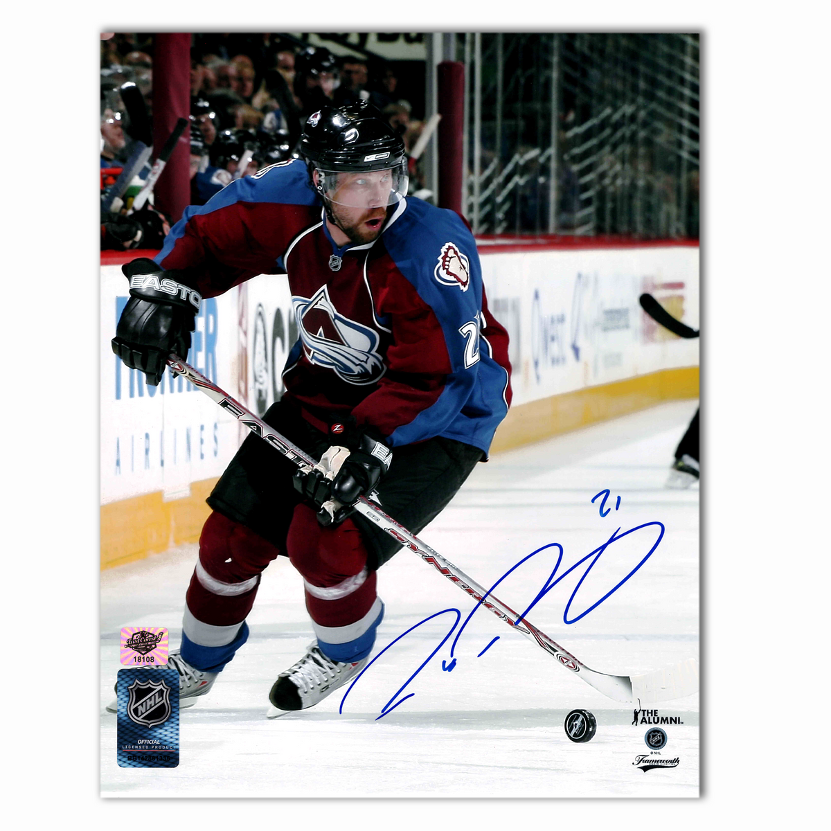 Peter Forsberg Autographed Colorado Avalanche Home 8x10 Photo