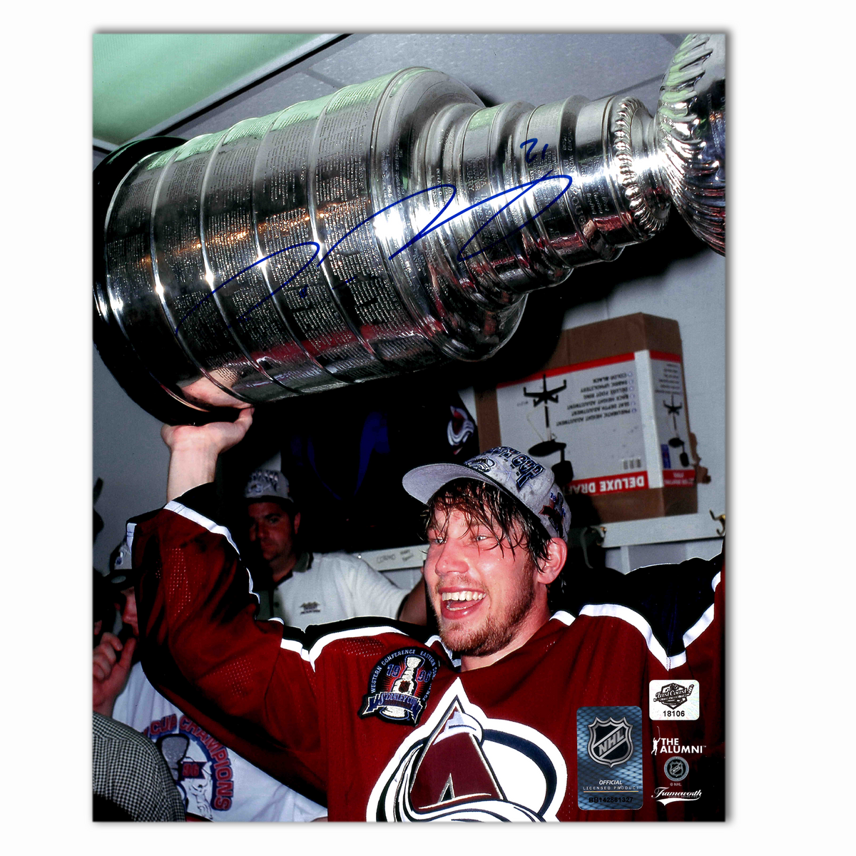 Peter Forsberg Autographed Colorado Avalanche Stanley Cup 8x10 Photo
