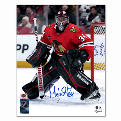 Petr Mrazek Autographed Chicago Black Hawks Home 8x10 Photo