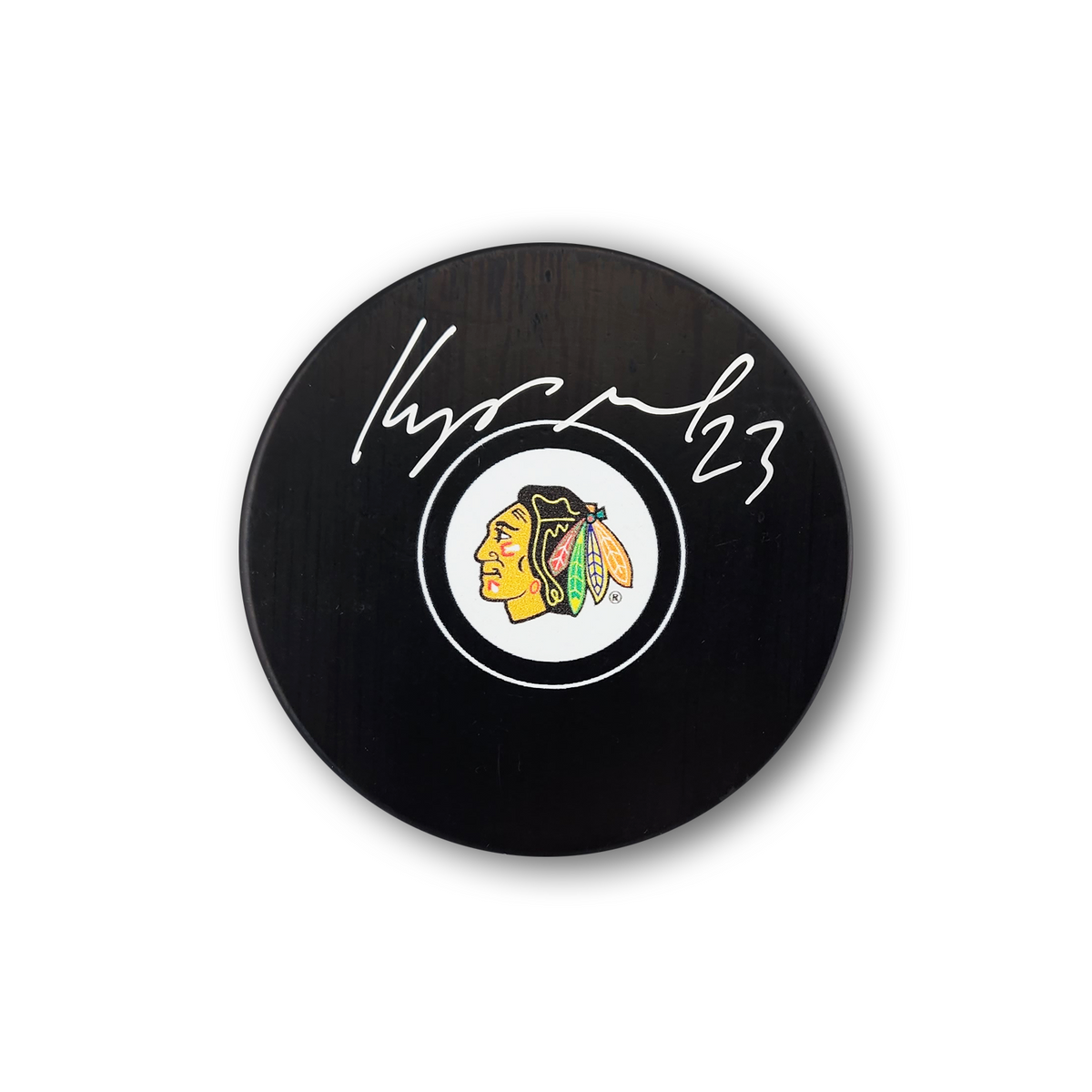 Philipp Kurashev Autographed Chicago Black Hawks Hockey Puck
