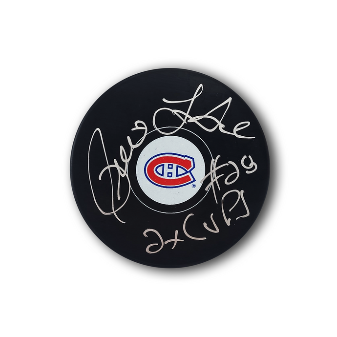 Pierre Larouche Autographed Montreal Canadiens Hockey Puck