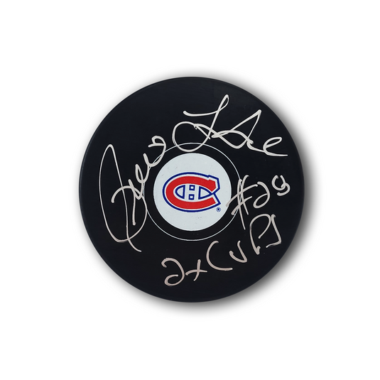 Pierre Larouche Autographed Montreal Canadiens Hockey Puck