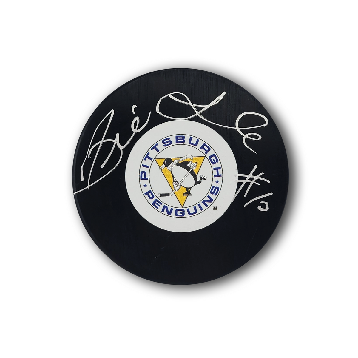 Pierre Larouche Autographed Pittsburgh Penguins Hockey Puck