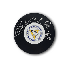 Pierre Larouche Autographed Pittsburgh Penguins Hockey Puck