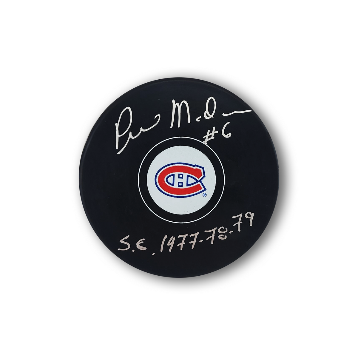 Pierre Mondou Autographed Montreal Canadiens Hockey Puck