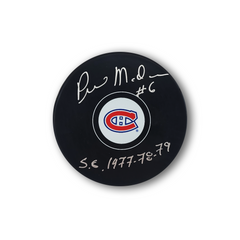 Pierre Mondou Autographed Montreal Canadiens Hockey Puck