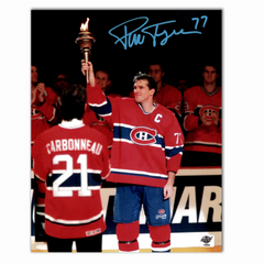 Pierre Turgeon Autographed Montreal Canadiens 8x10 Photo (Torch)