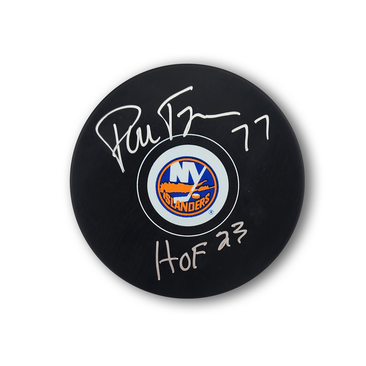 Pierre Turgeon Autographed New York Islanders Hockey Puck