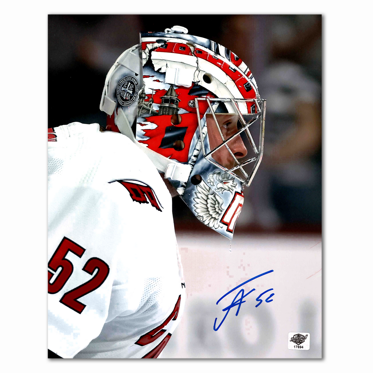 Pyotr Kochetkov Autographed Carolina Hurricanes Away Close Up 8x10 Photo