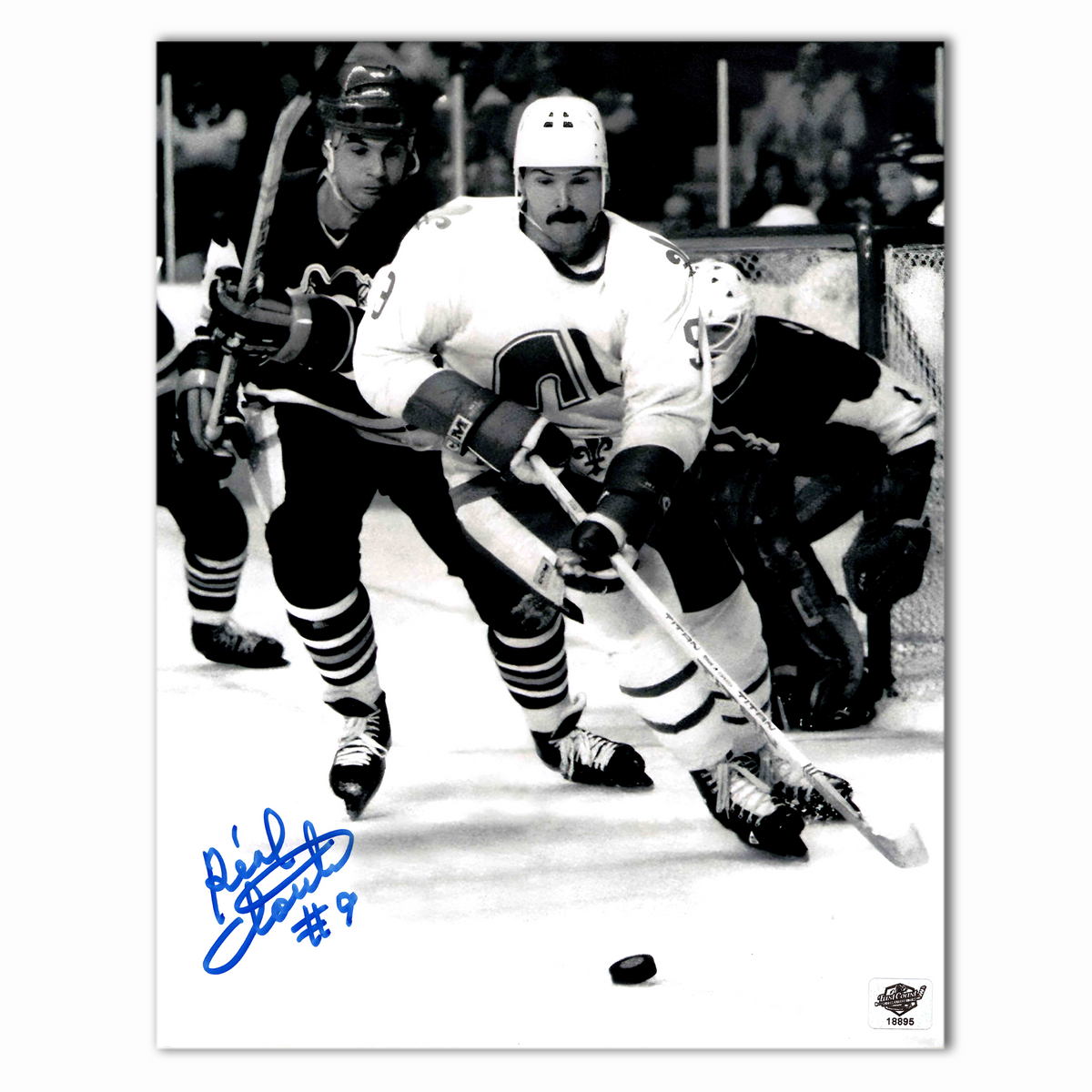 Real Cloutier Autographed Quebec Nordiques Away 8x10 Photo
