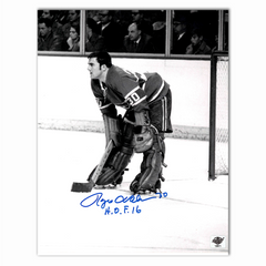 Rogie Vachon Autographed Montreal Canadiens Black and White 8x10 Photo