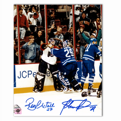 Ron Hextall and Felix Potvin Autographed Fighting 8x10 Photo