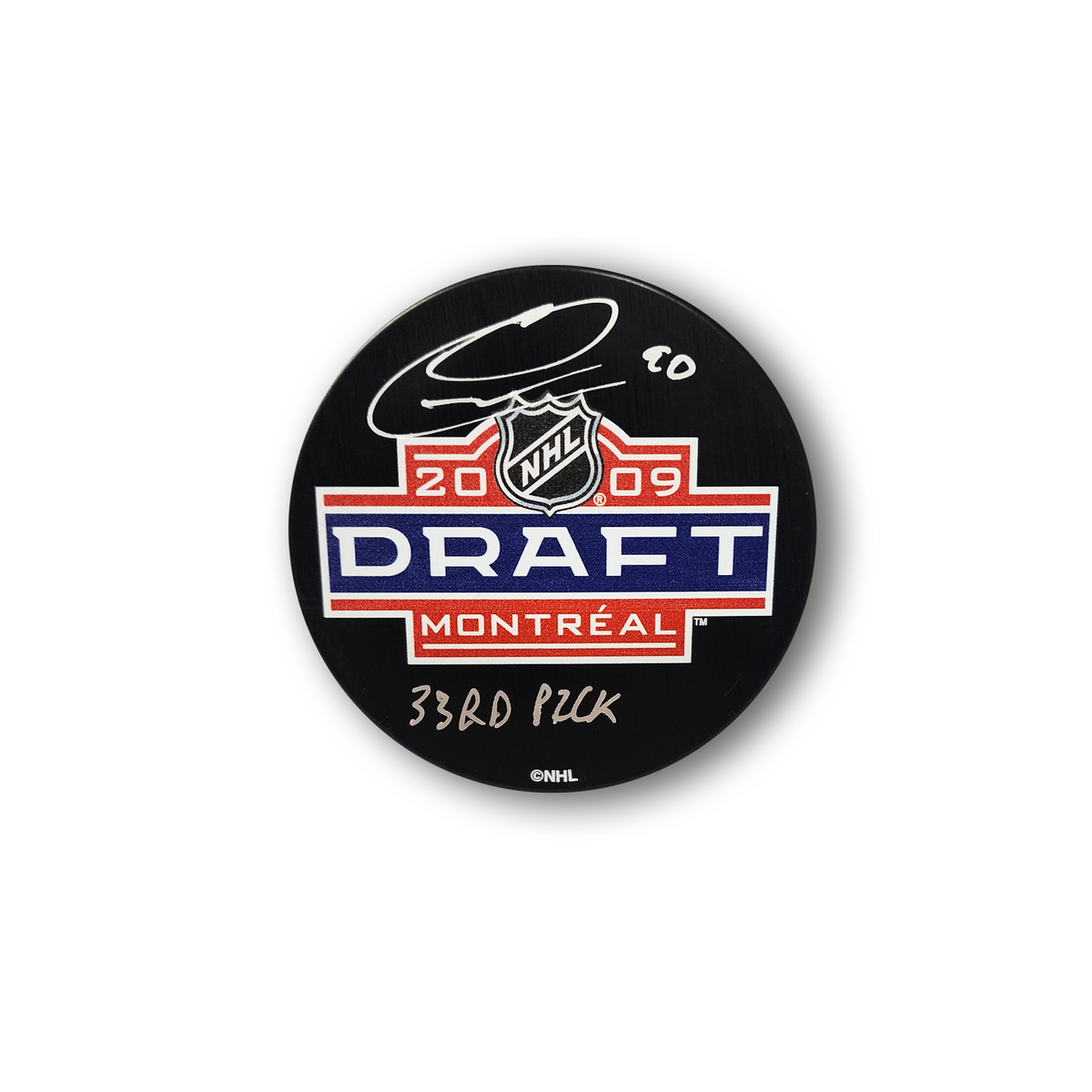 Ryan O'Reilly Autographed 2009 NHL Draft Hockey Puck Inscribed 33rd Pick