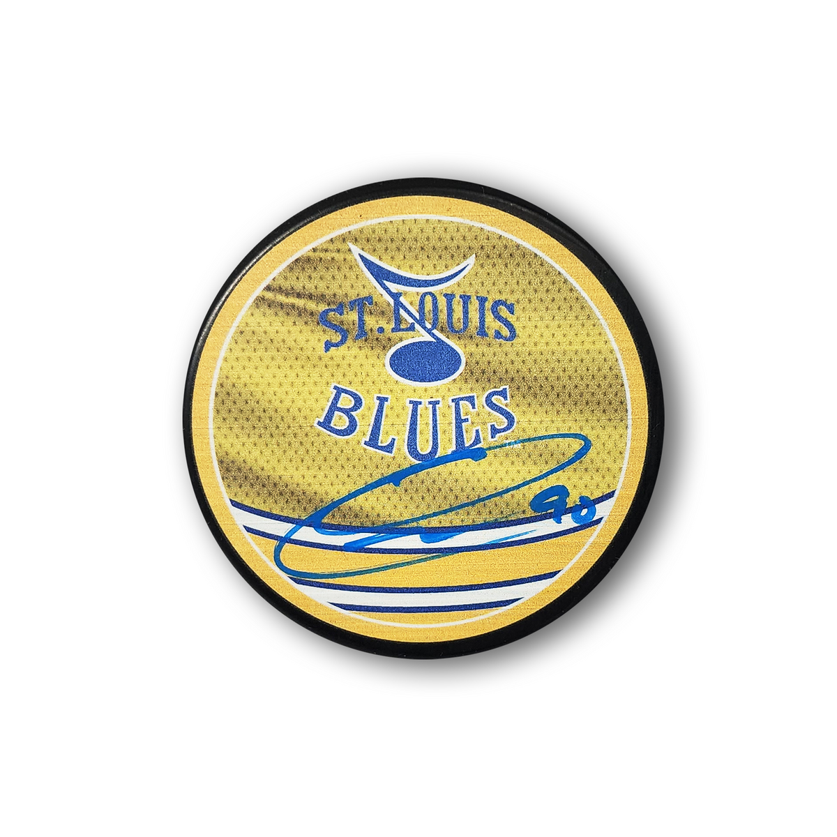 Ryan O'Reilly Autographed St. Louis Blues Reverse Retro Hockey Puck