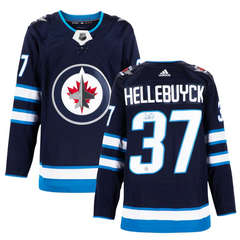 Connor Hellebuyck Autographed Winnipeg Jets Blue adidas Jersey